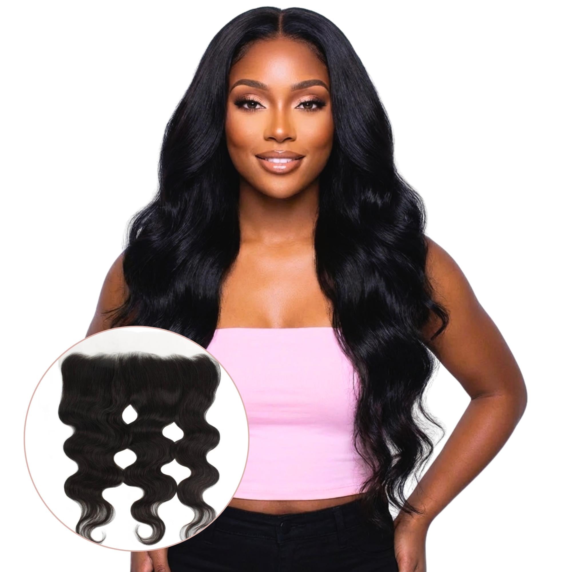 18” BLACK HUMAN BRAZILIAN BODY WAVE LACE FRONT WIG Body Wave Human Hair Lace Front Wig 18 - 13x4 HD Transparent  main image 2