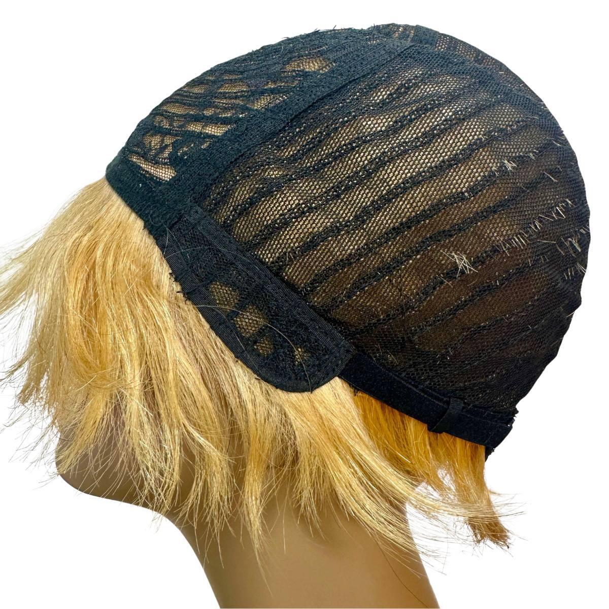 Honey Blonde Short Pixie Wig Cap Side