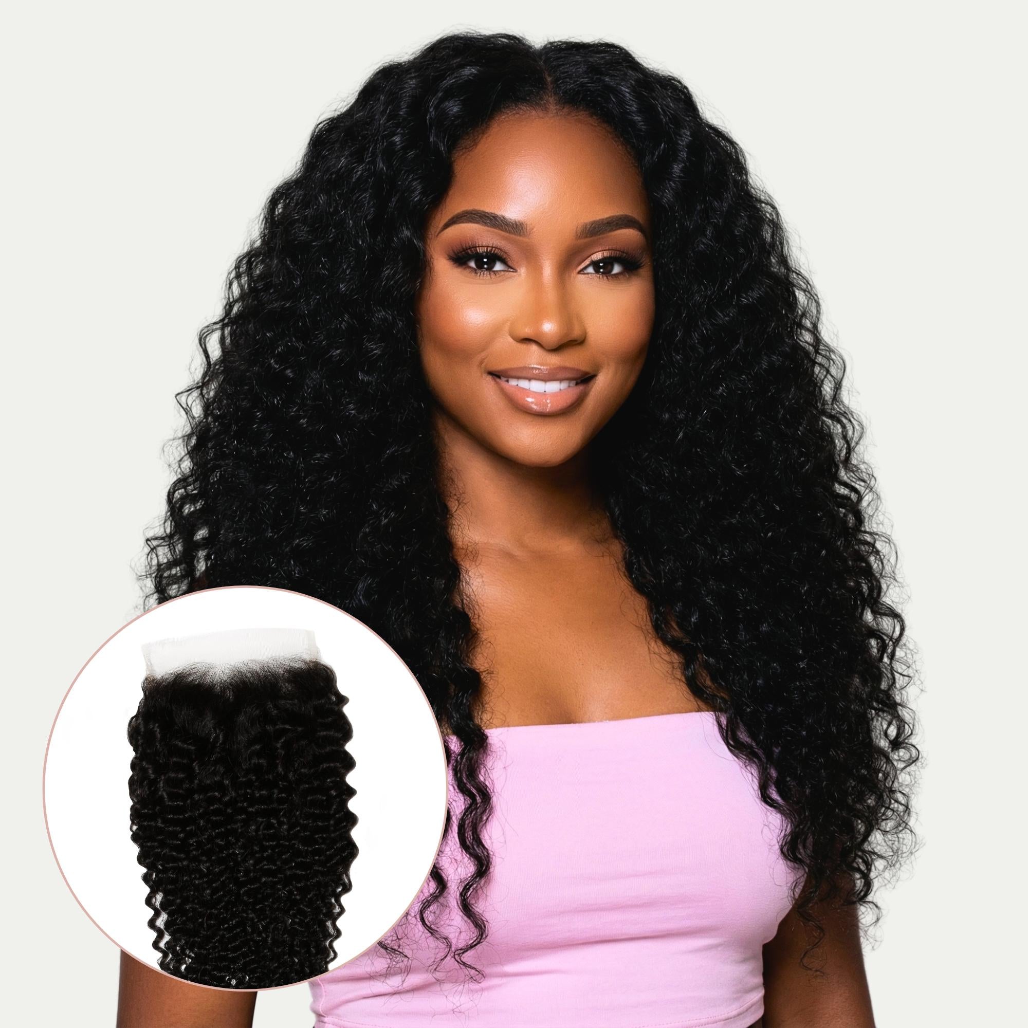 Jerry Curl 4x4 Transparent Closure | 100% Human Hair – Private Label