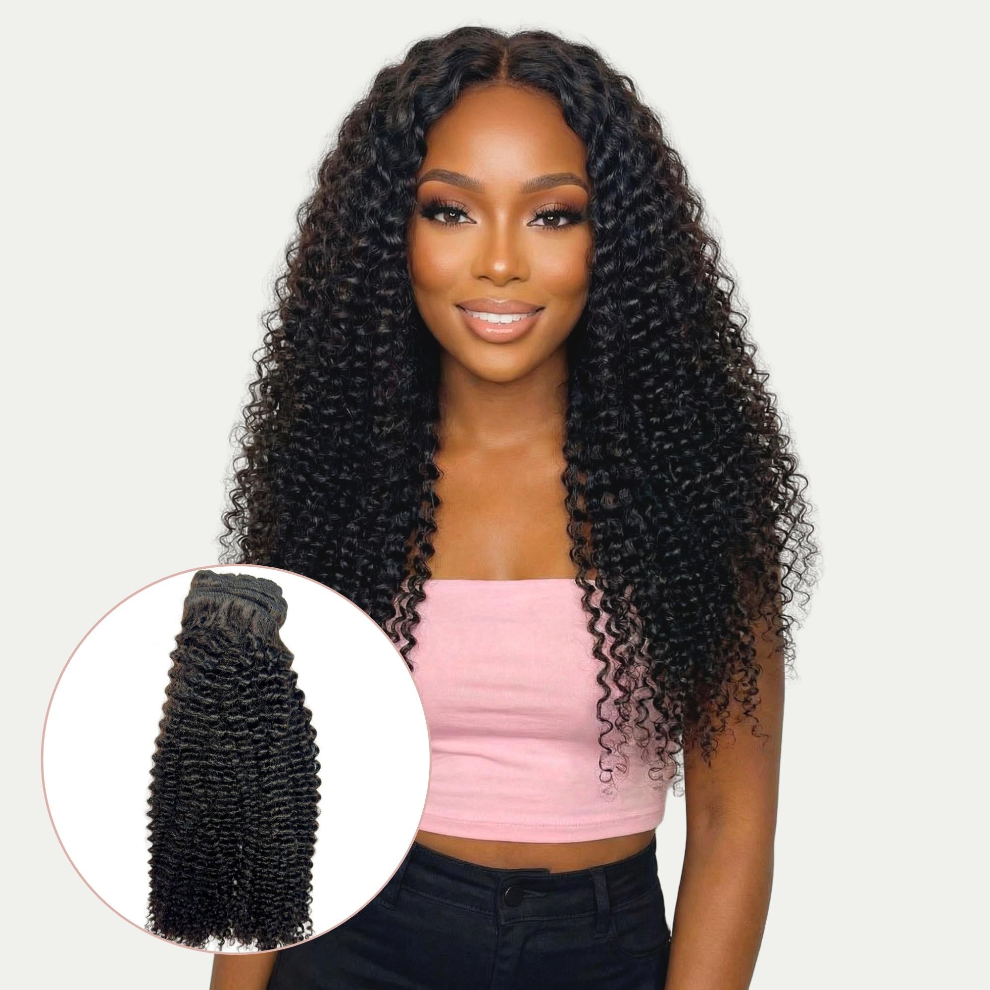 Jerry Curl Clip-In 100% Human Hair Extensions – Private Label