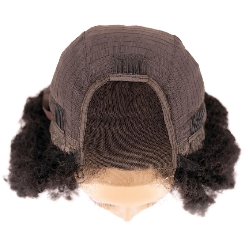 Afro Kinky Curly 4x4 Transparent Closure Human Hair Wig SALE