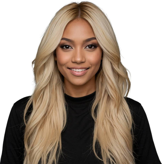 Raw Blonde Straight Seamless Clip-In 100% Human Hair Extensions