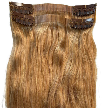 honey blonde seamless clip ins inside view two pieces
