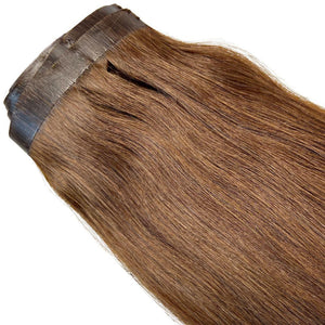 medium brown seamless clip ins outside view