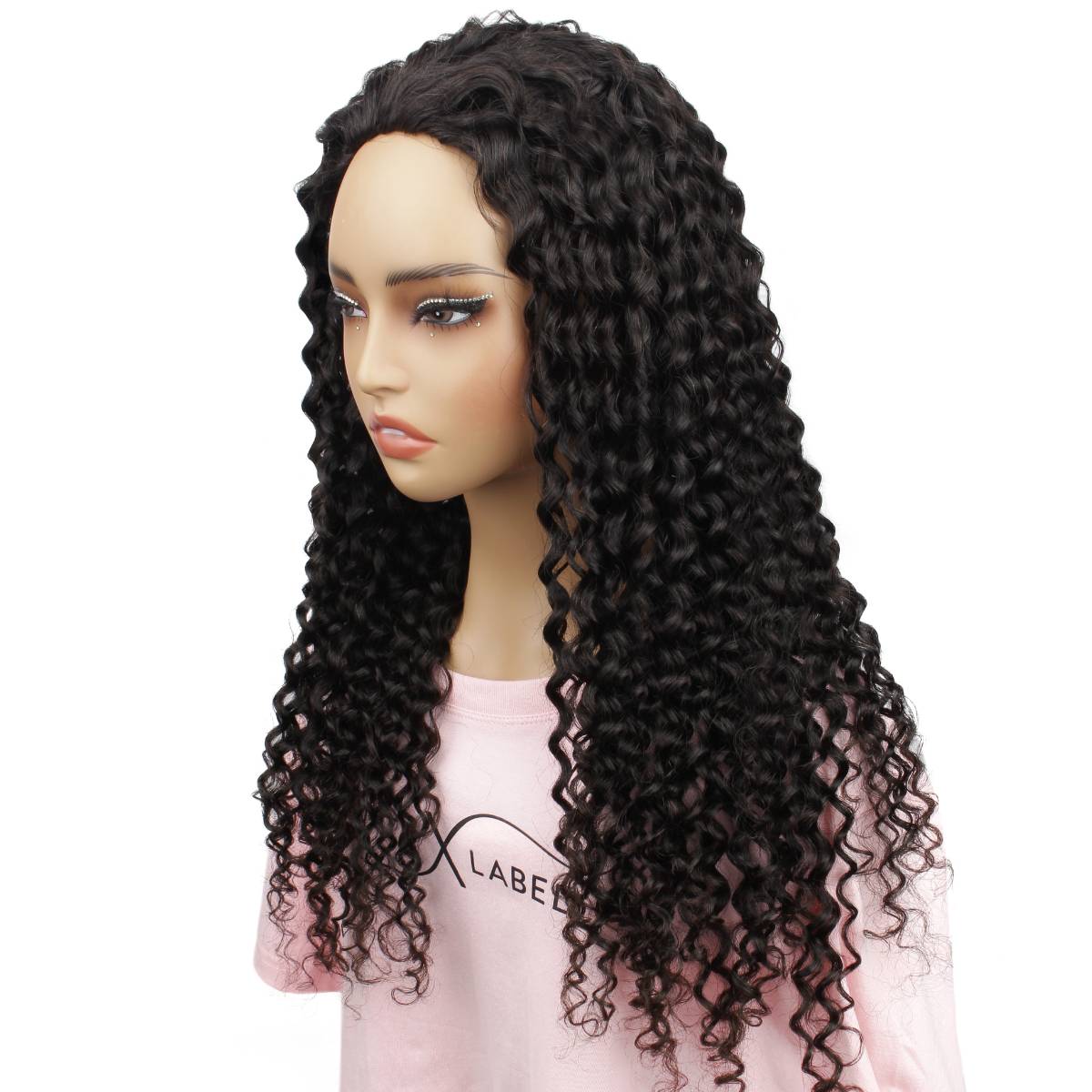Kinky Curly Human Hair Half Wig