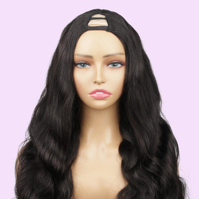 human hair v part wig