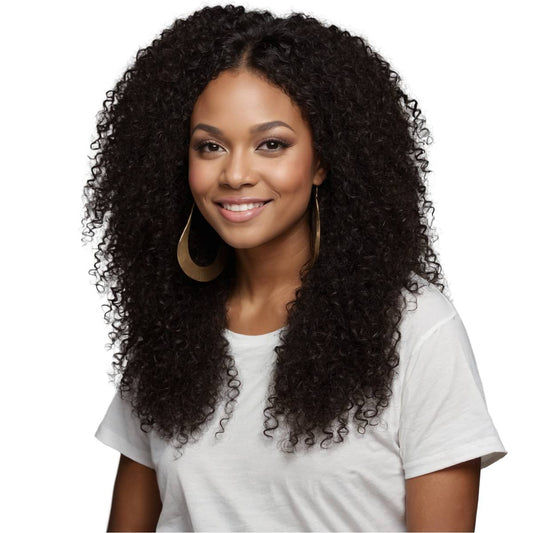 Jerry Curl V Part 100% Human Hair Wig