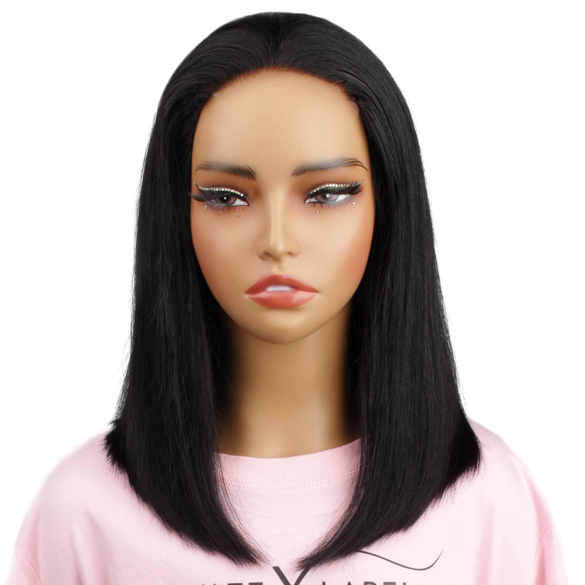 Jet Black 4x4 HD Lace Closure 100% Human Hair Bob Wig 