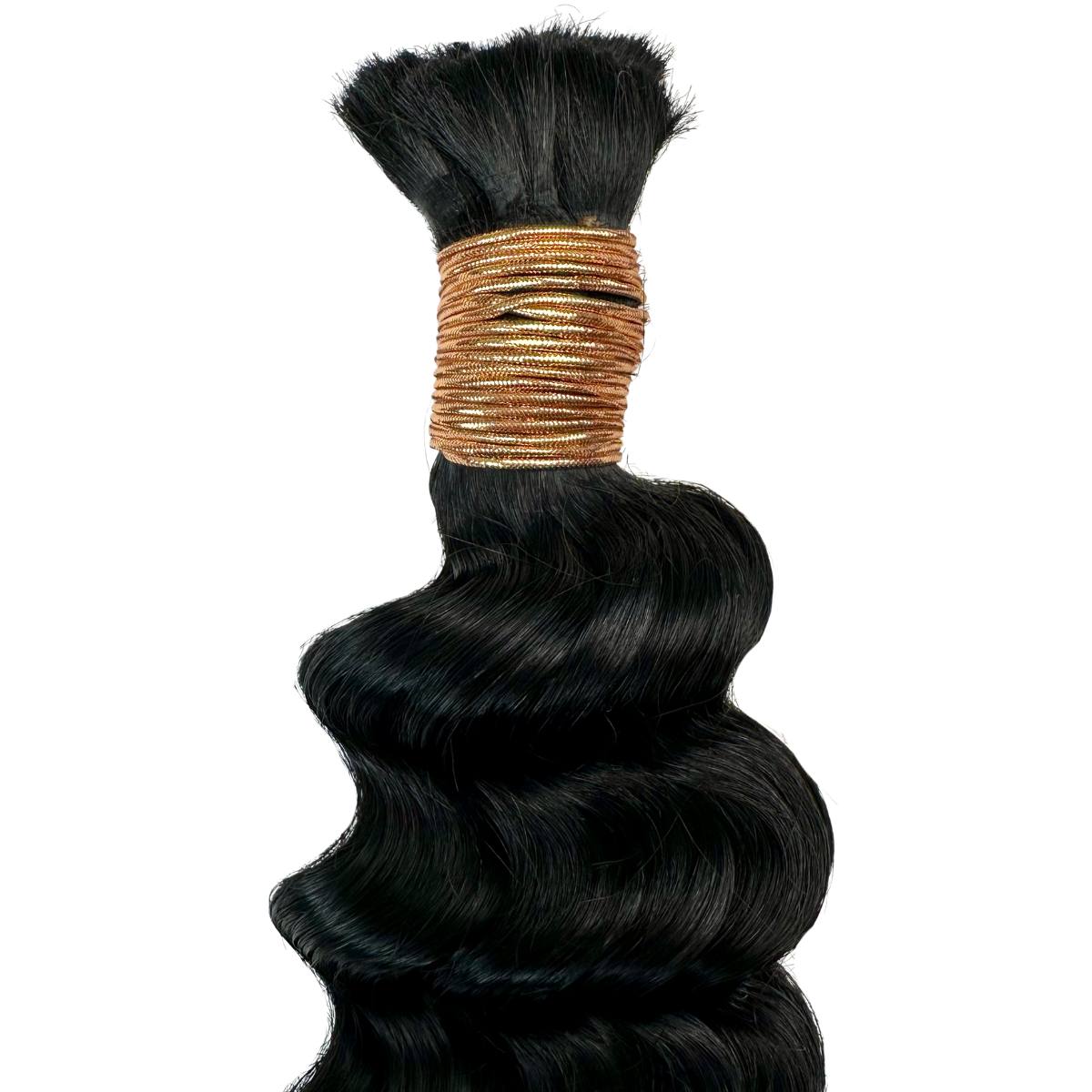 jet black deep wave bulk hair extensions