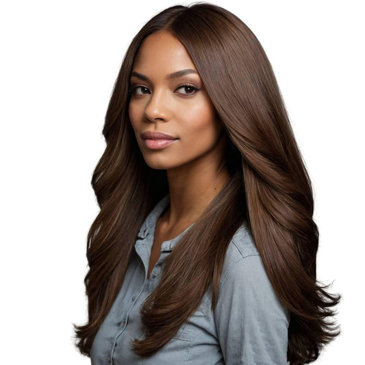 medium brown seamless clip in hair extensions