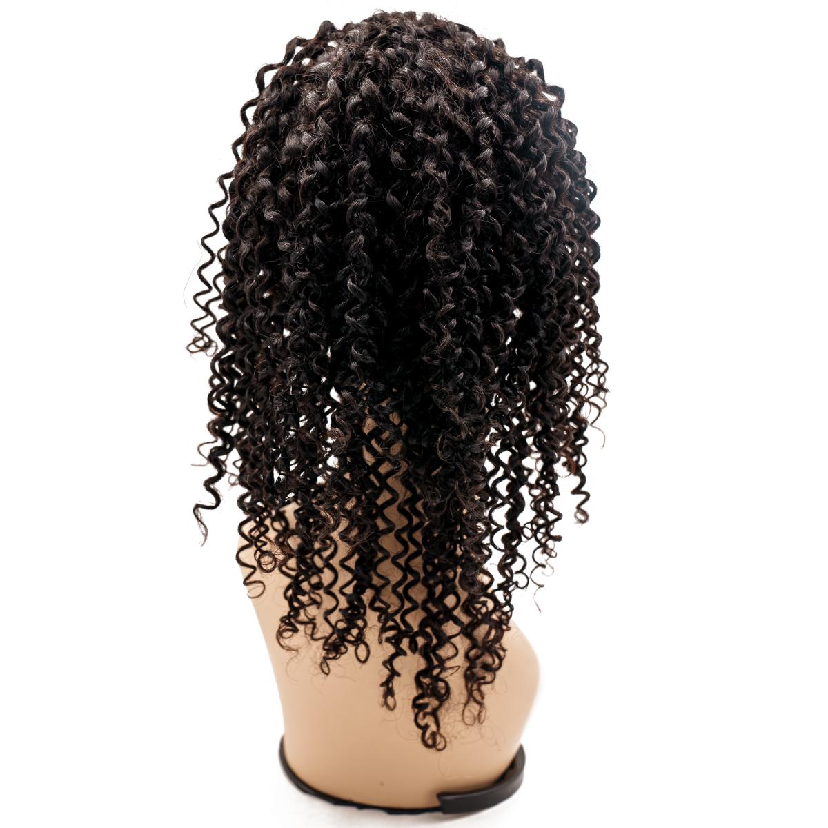 curly Fine mono base french lace medical wig