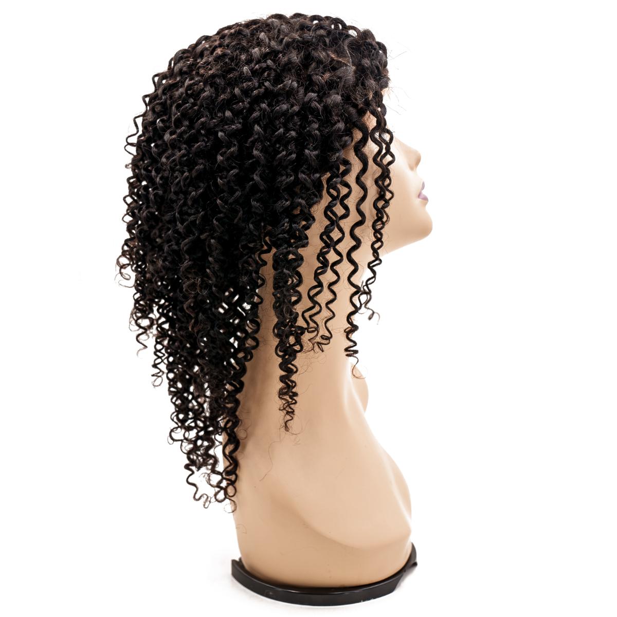 curly Fine mono base french lace medical wig