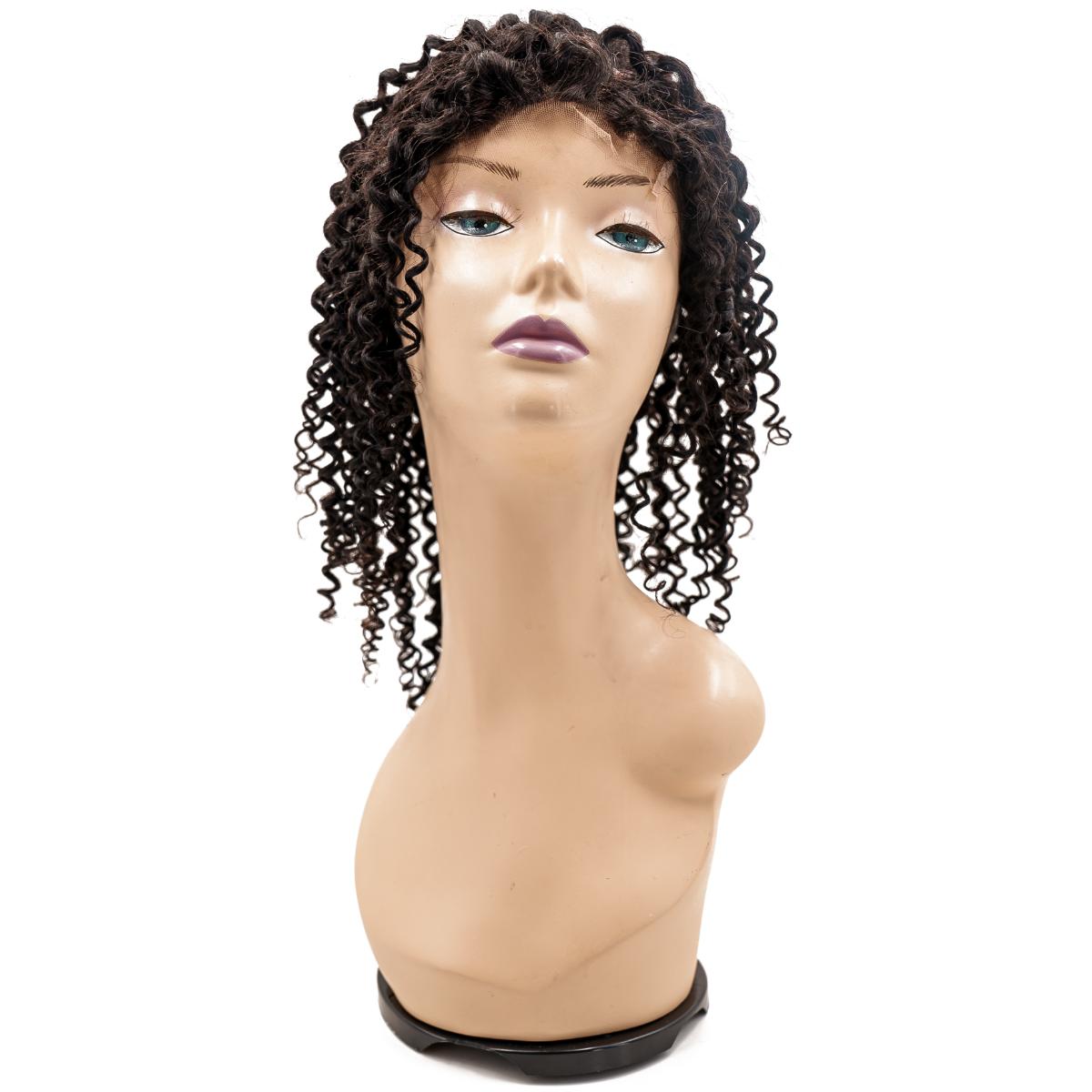 curly Fine mono base french lace medical wig