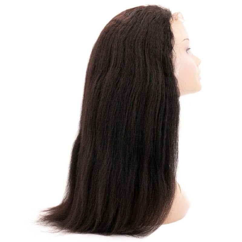 Kinky straight transparent closure wig