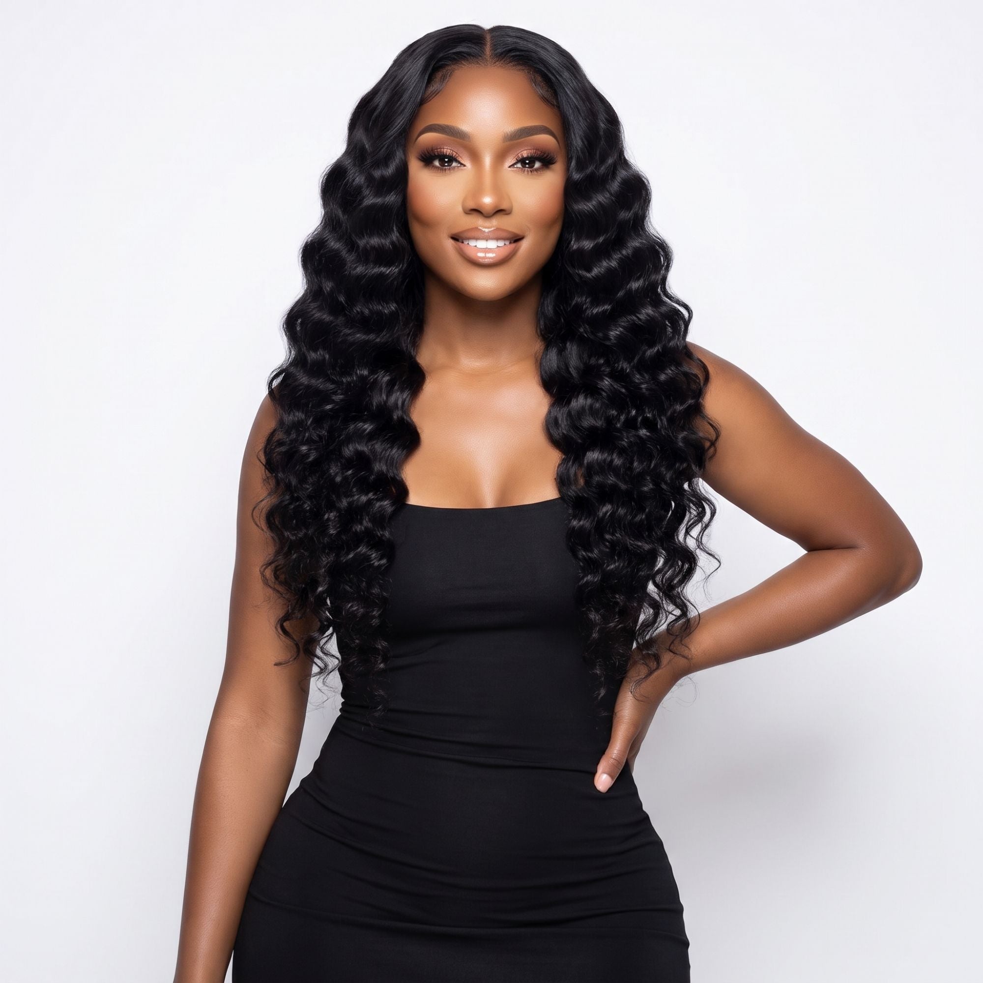 WAVE HEM PADDED TOP ブラック Jet Black Body Wave 2x6 HD Lace Closure – Private Label