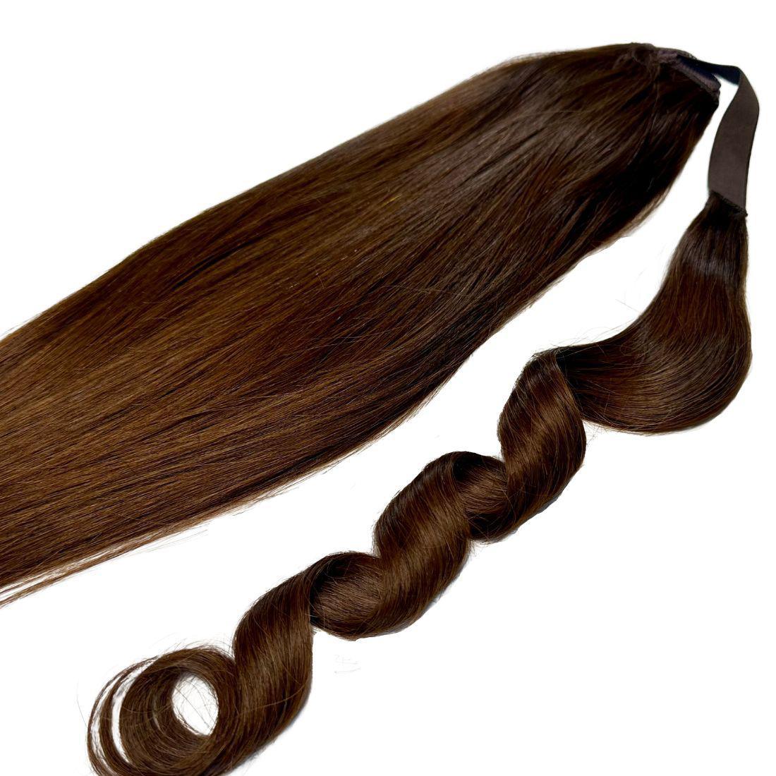 Dark Brown 100% Human Hair Ponytail Extension - Private Label
