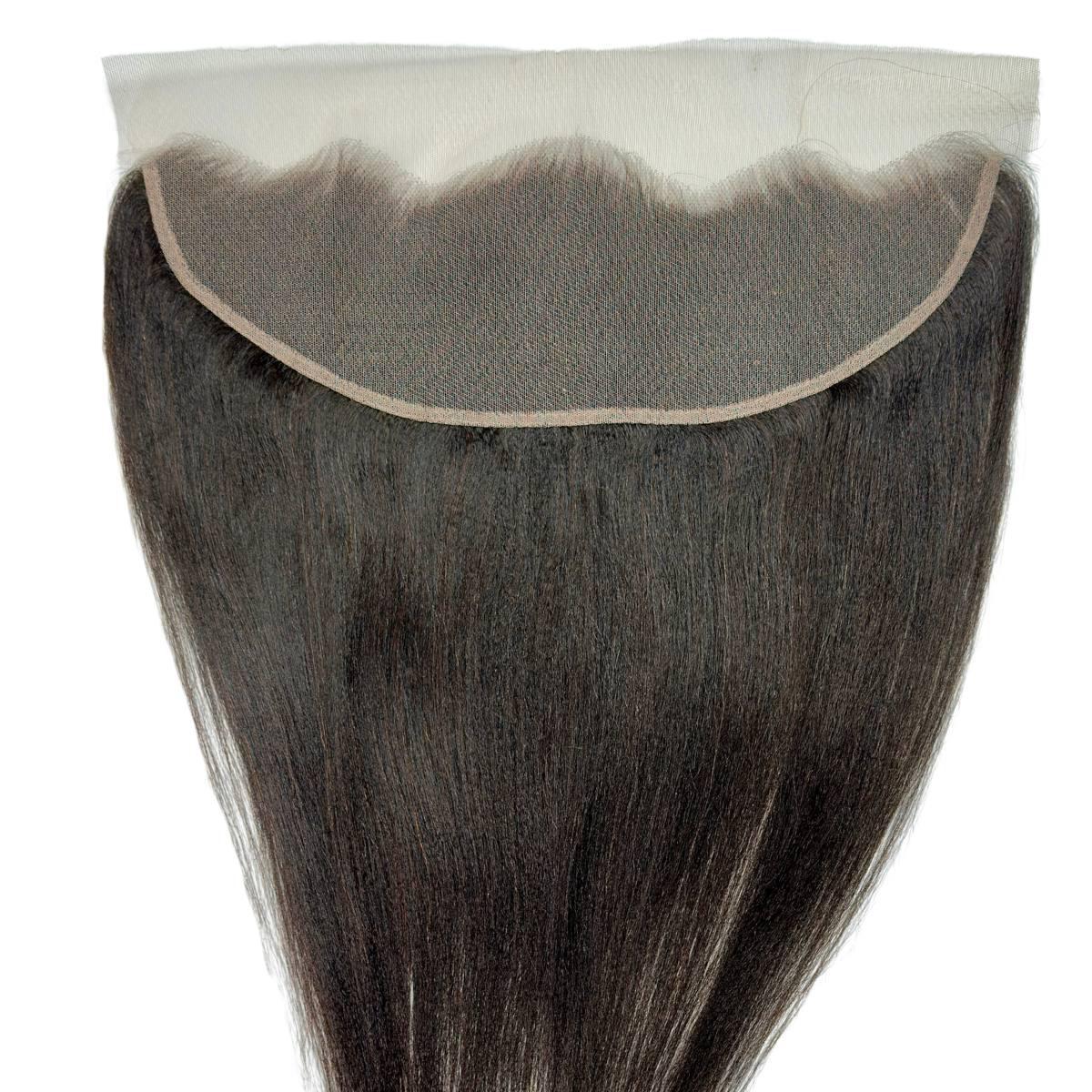 Yaki Straight 13x4 Transparent Lace Human Hair Frontal - Private Label