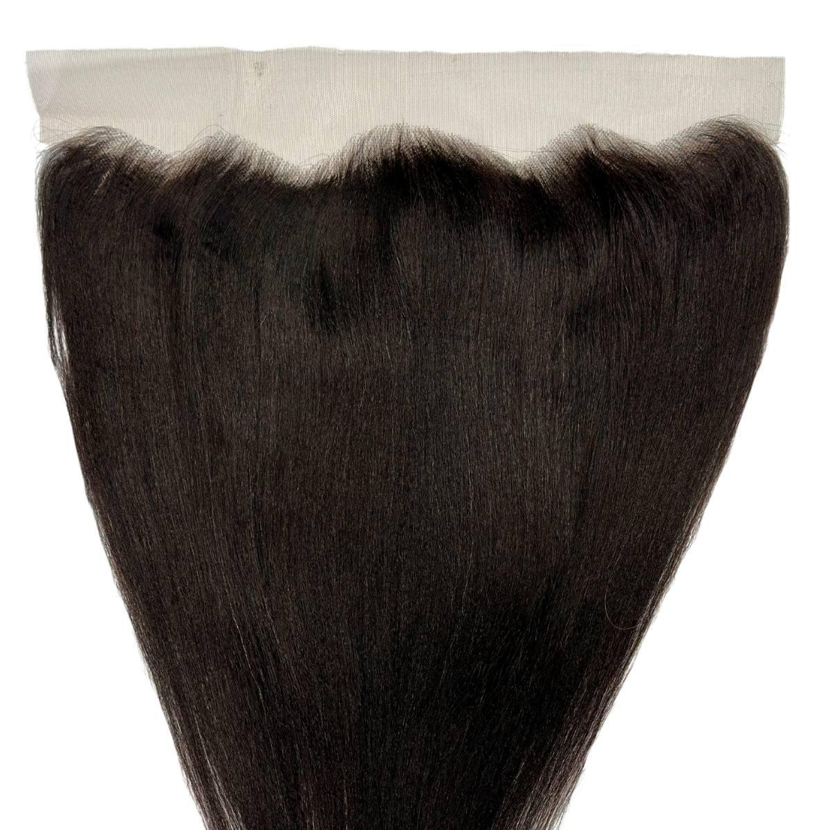 Yaki Straight 13x4 Transparent Lace Human Hair Frontal - Private Label