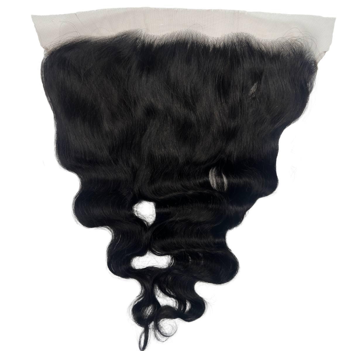 Jet Black Body Wave 13x6 HD Lace Human Hair Frontal - Private Label