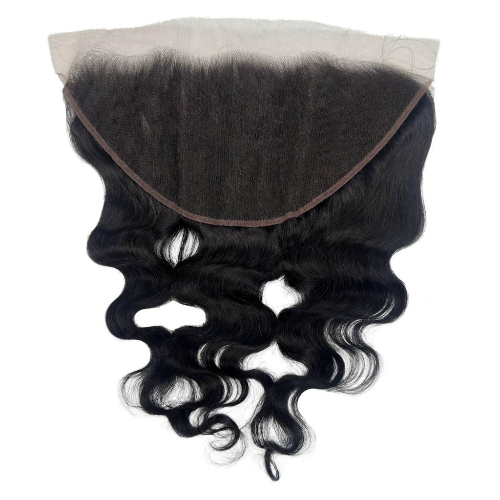 Jet Black Body Wave 13x6 HD Lace Human Hair Frontal - Private Label