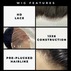 Straight 13x6 HD Lace Front 100% Human Hair Invisible Hairline Wig - Private Label
