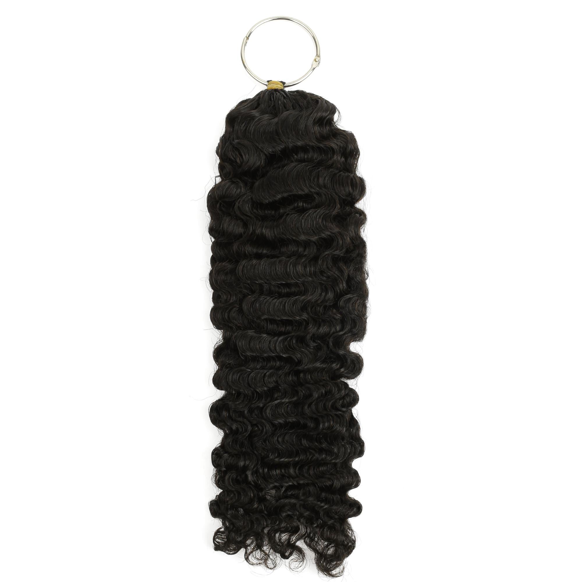 16" Burmese Curly Feather Crochet Human Hair - Private Label