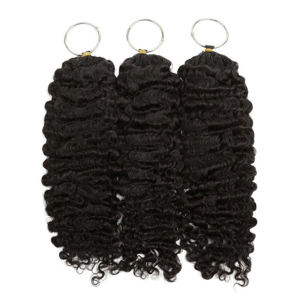 16" Burmese Curly Feather Crochet Human Hair - Private Label