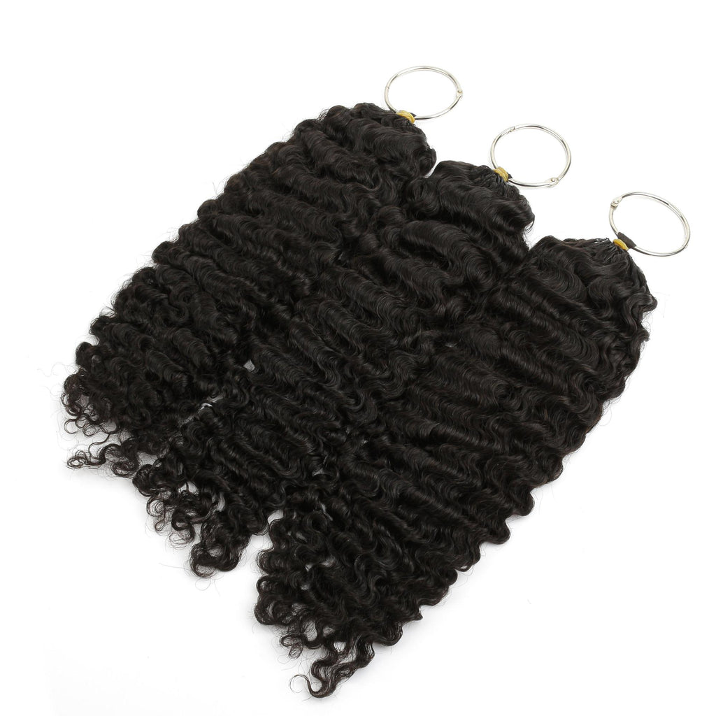 16" Burmese Curly Feather Crochet Human Hair - Private Label