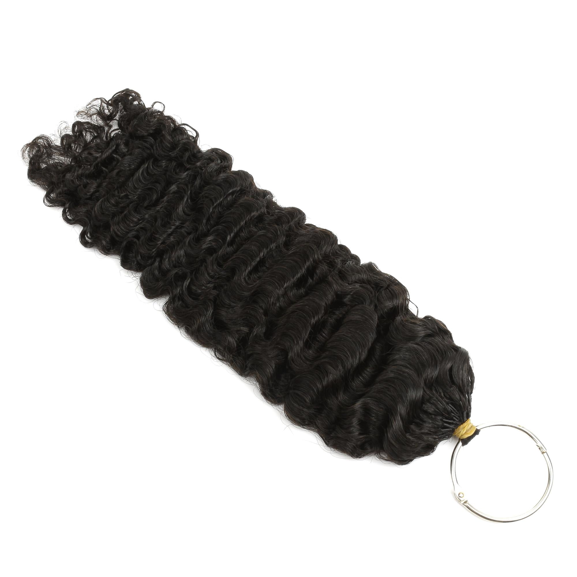 16" Burmese Curly Feather Crochet Human Hair - Private Label