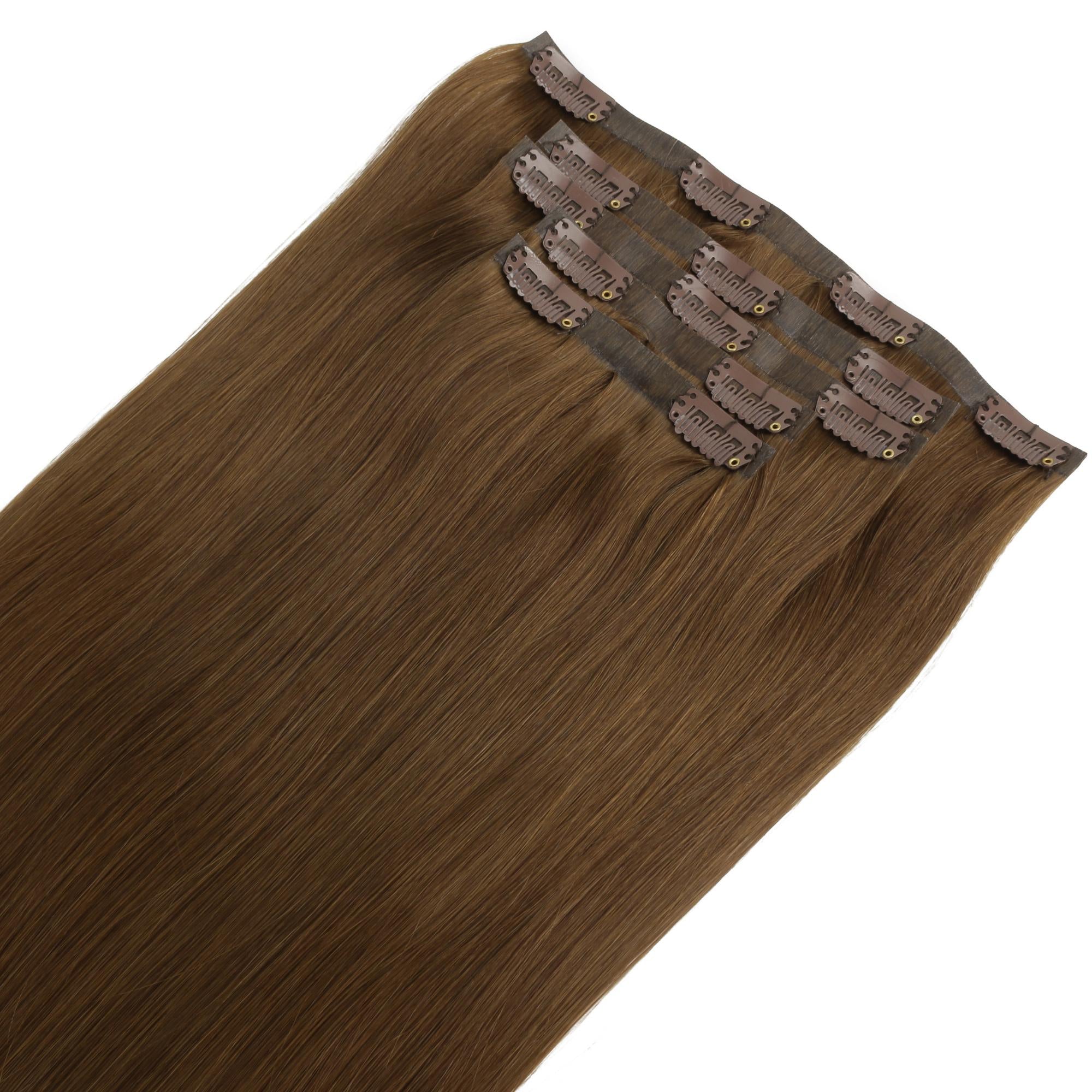 16" Chocolate Brown Seamless Clip - ins (140g) - Private Label