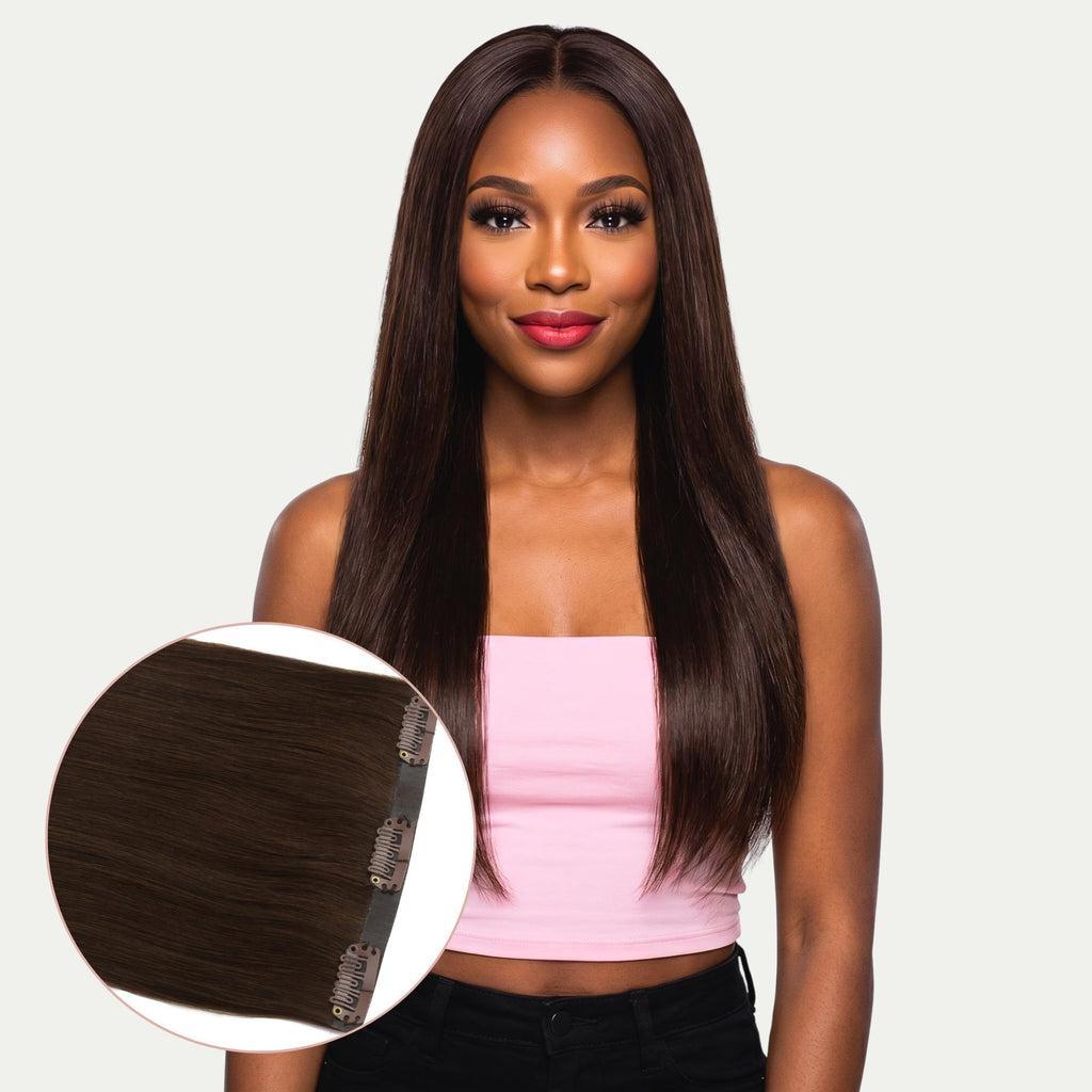 16" Dark Brown Seamless Clip - ins (140g) - Private Label