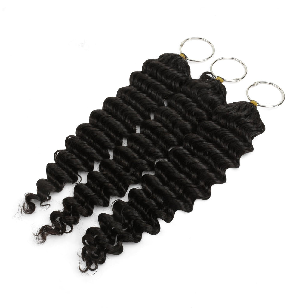 16" Deep Wave Feather Crochet Human Hair - Private Label