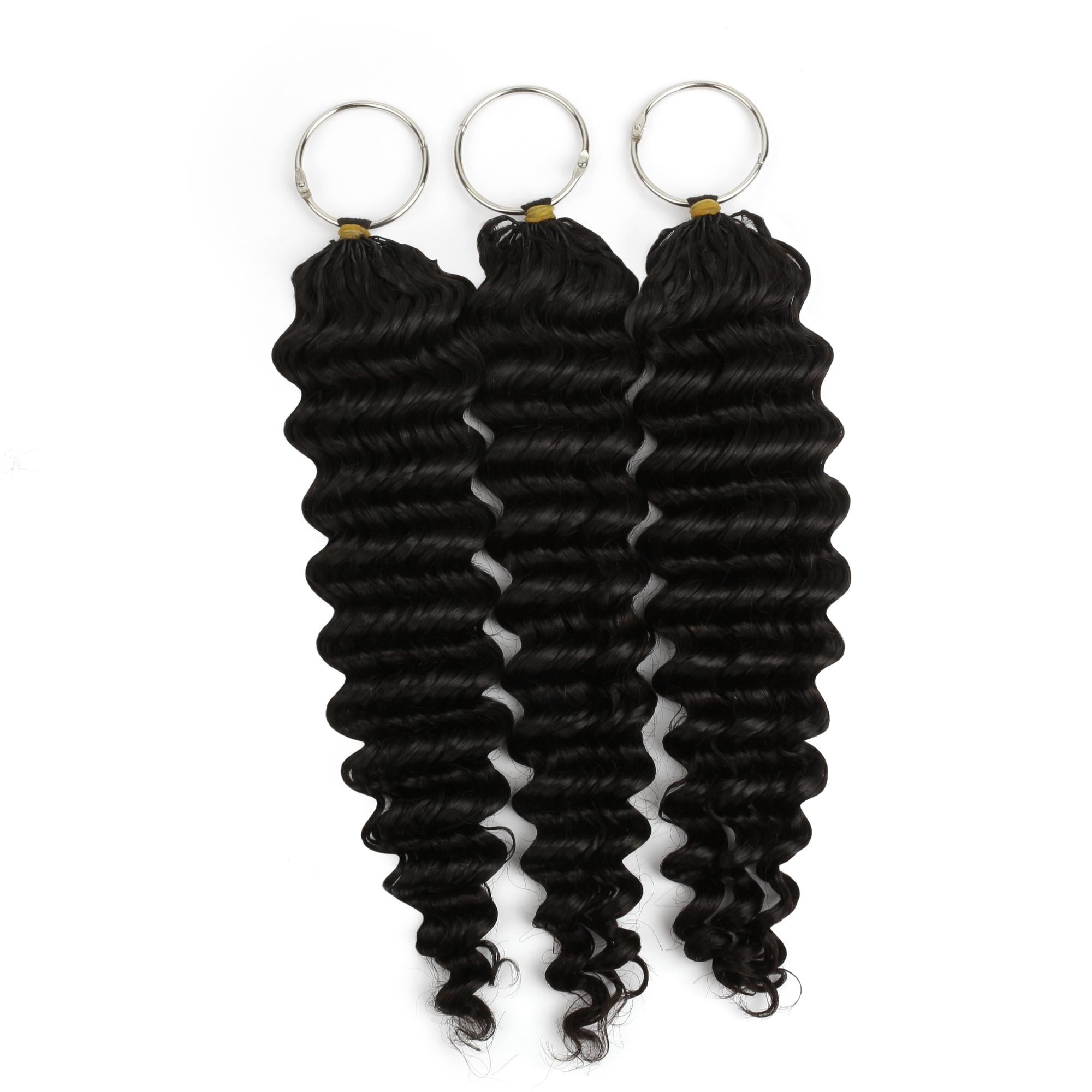 16" Deep Wave Feather Crochet Human Hair - Private Label