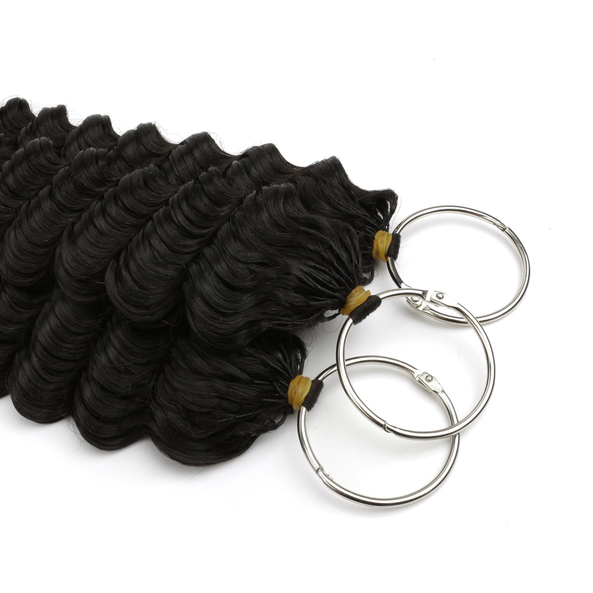 16" Deep Wave Feather Crochet Human Hair - Private Label