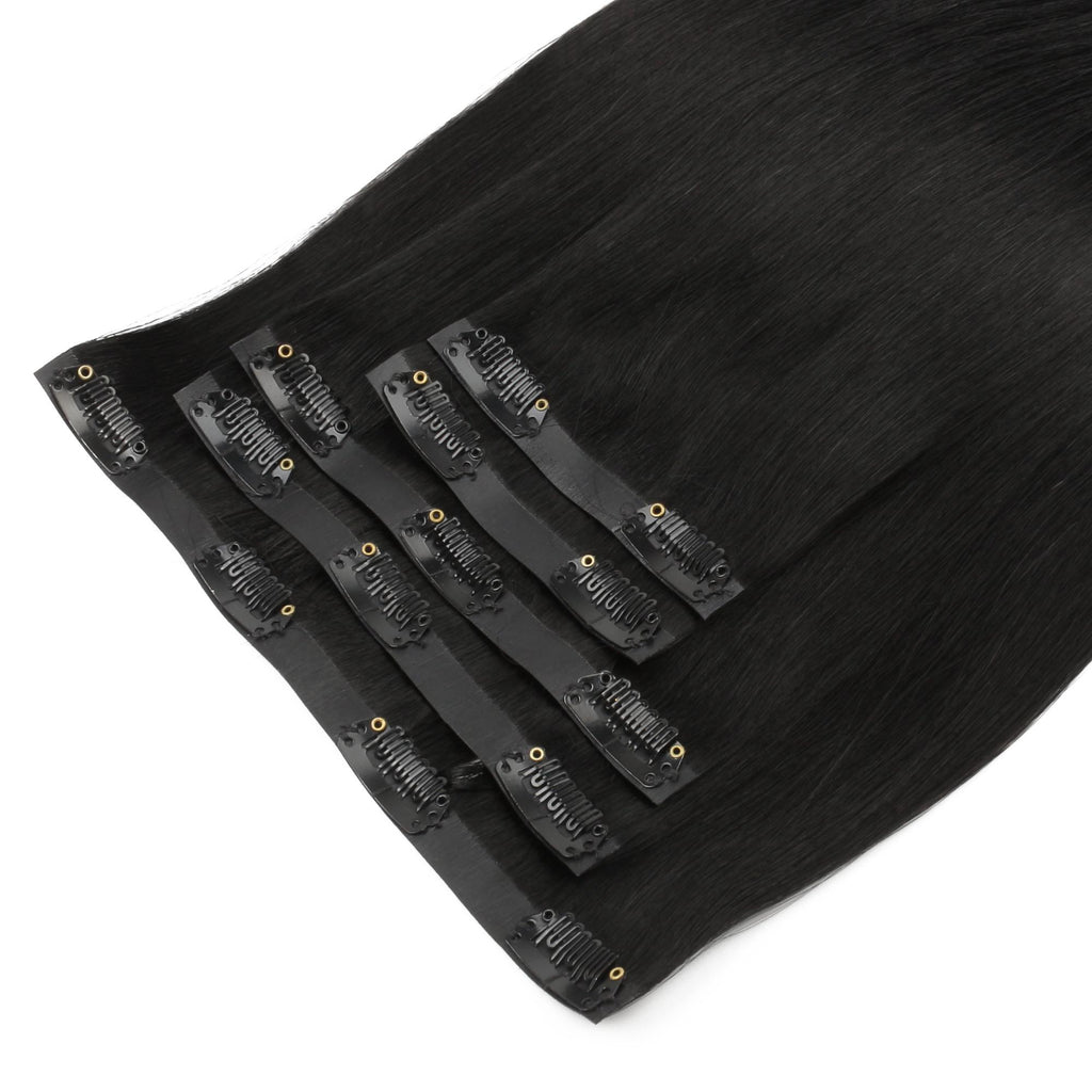 16" Jet Black Invisible Clip - ins (140g) - Private Label