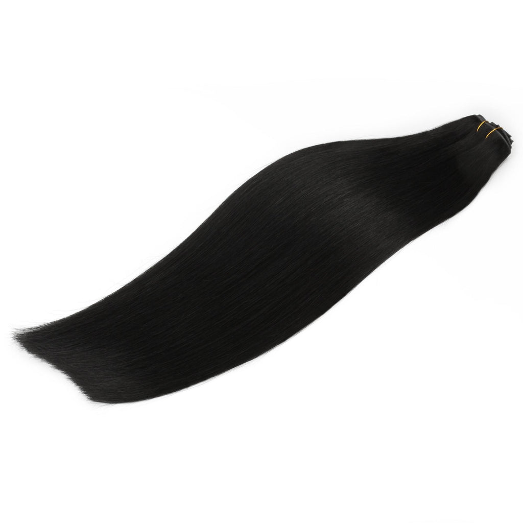 16" Jet Black Invisible Clip - ins (140g) - Private Label