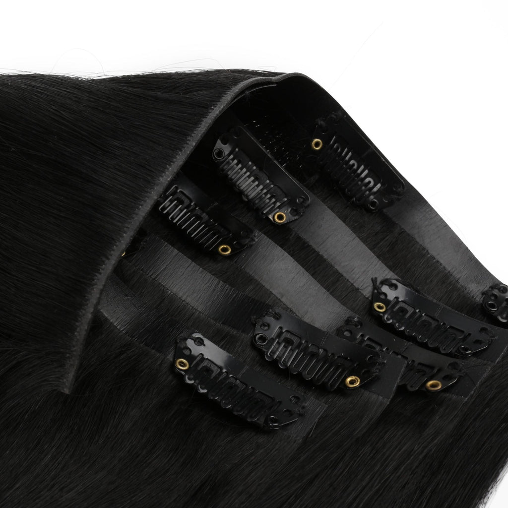16" Jet Black Invisible Clip - ins (140g) - Private Label