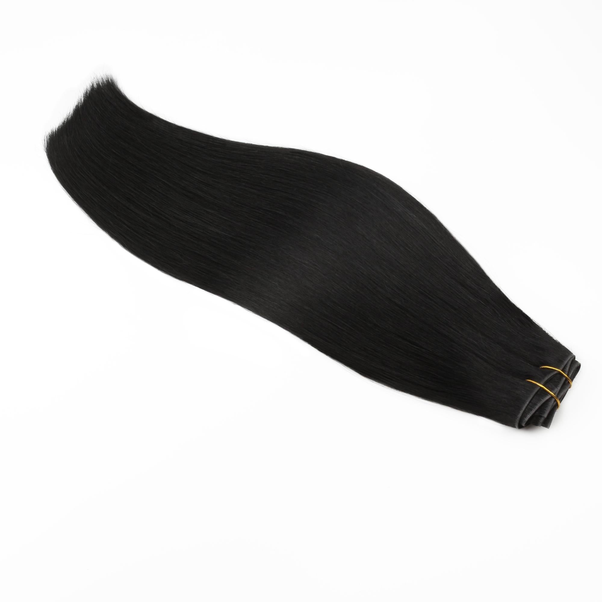 16" Jet Black Invisible Clip - ins (140g) - Private Label