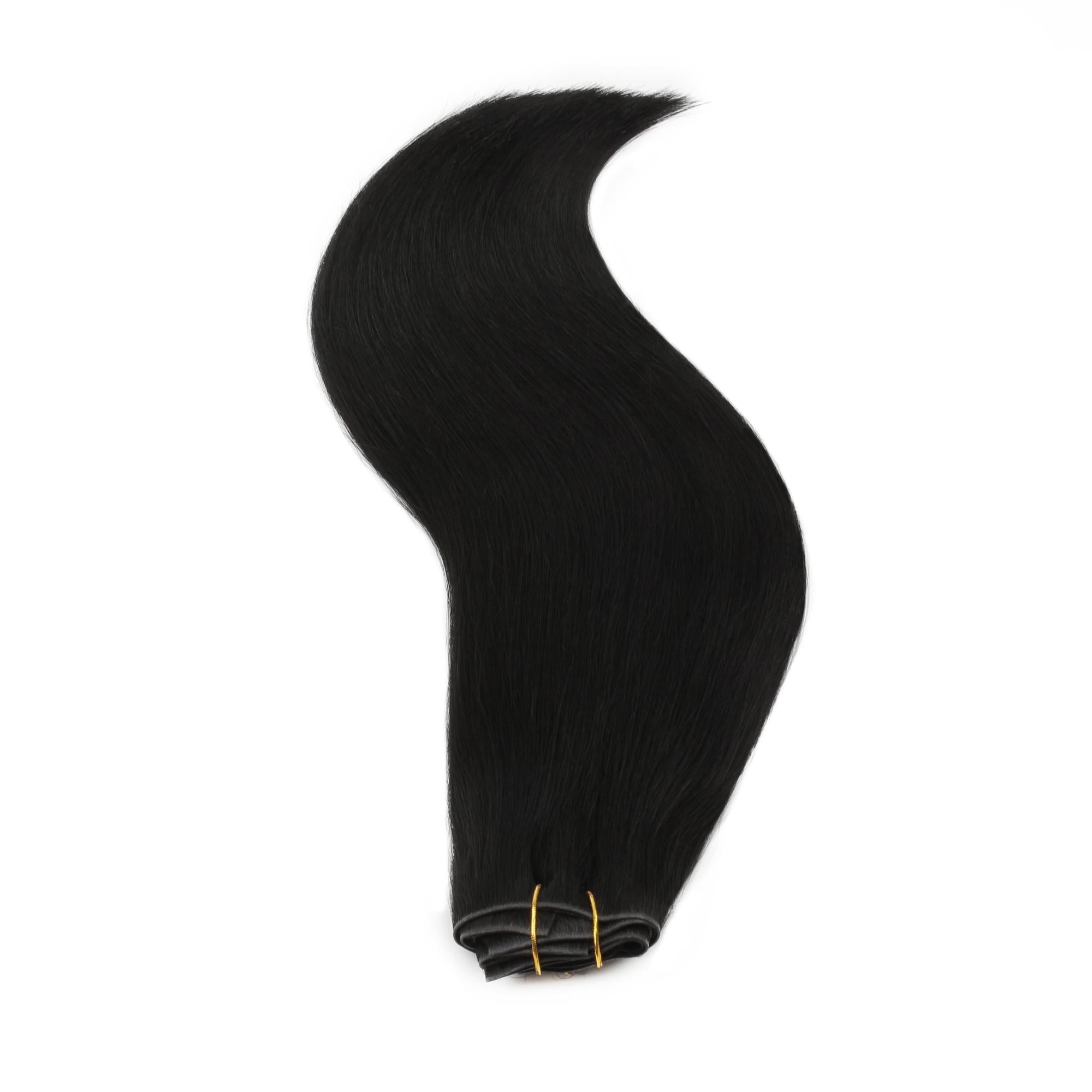 16" Jet Black Invisible Clip - ins (140g) - Private Label