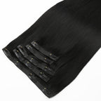 16" Jet Black Seamless Clip - ins (140g) - Private Label