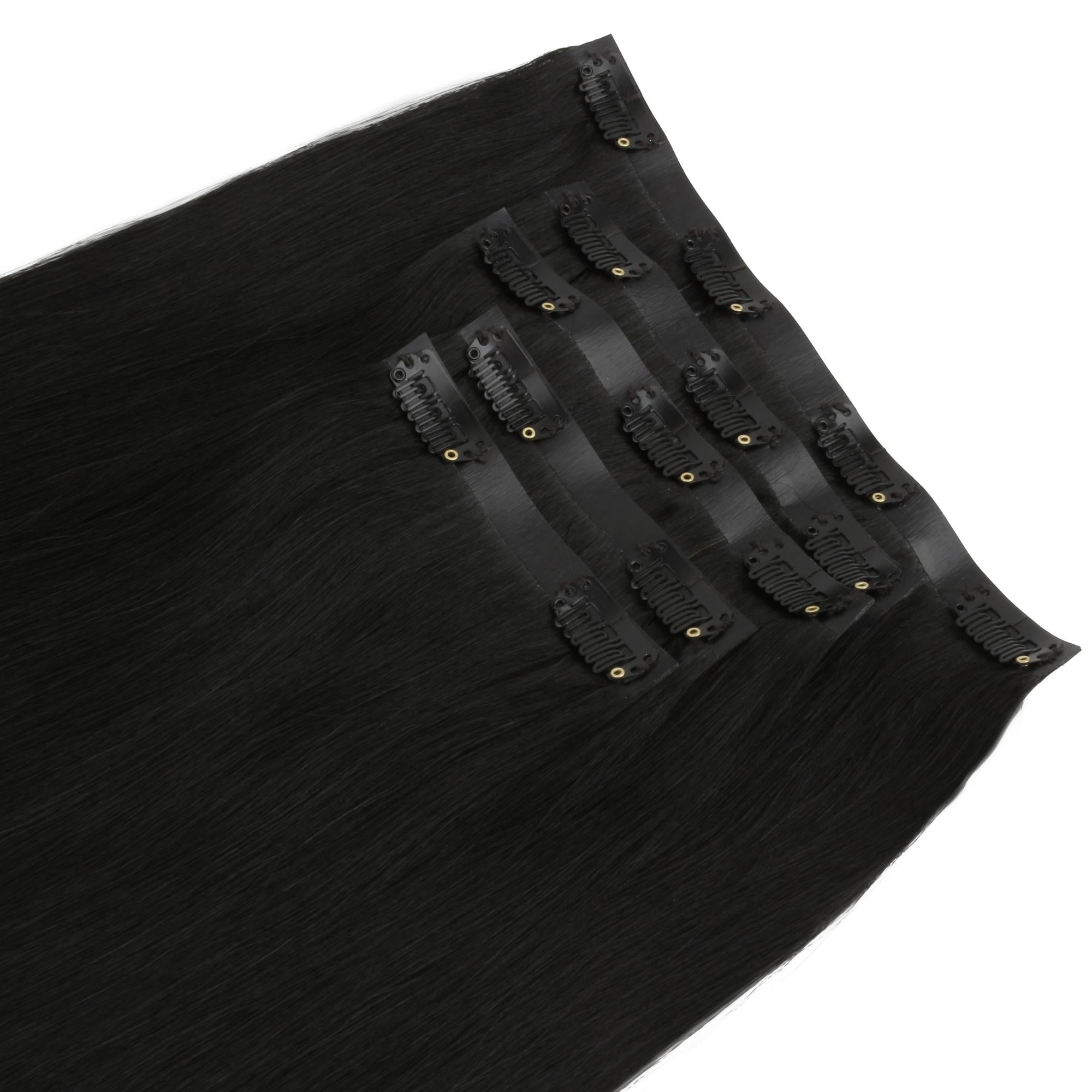 16" Jet Black Seamless Clip - ins (140g) - Private Label