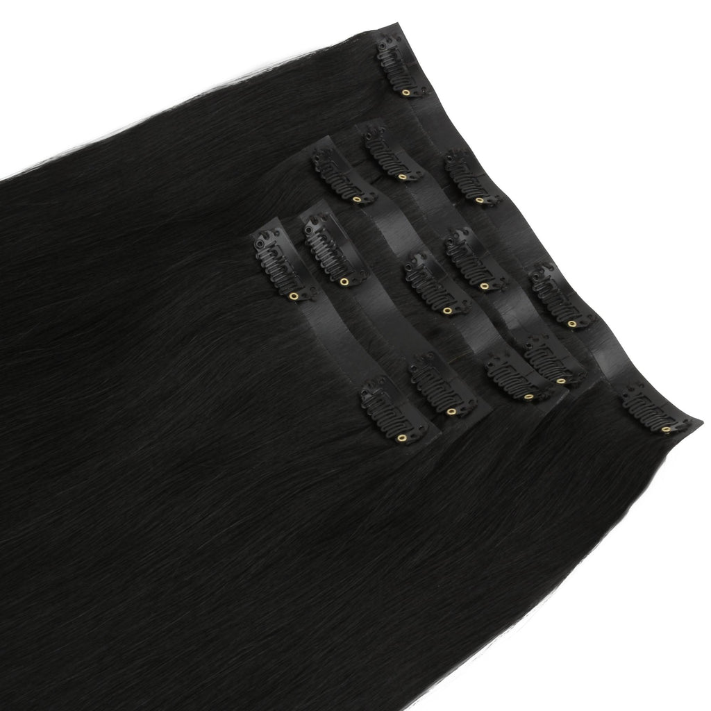16" Jet Black Seamless Clip - ins (140g) - Private Label