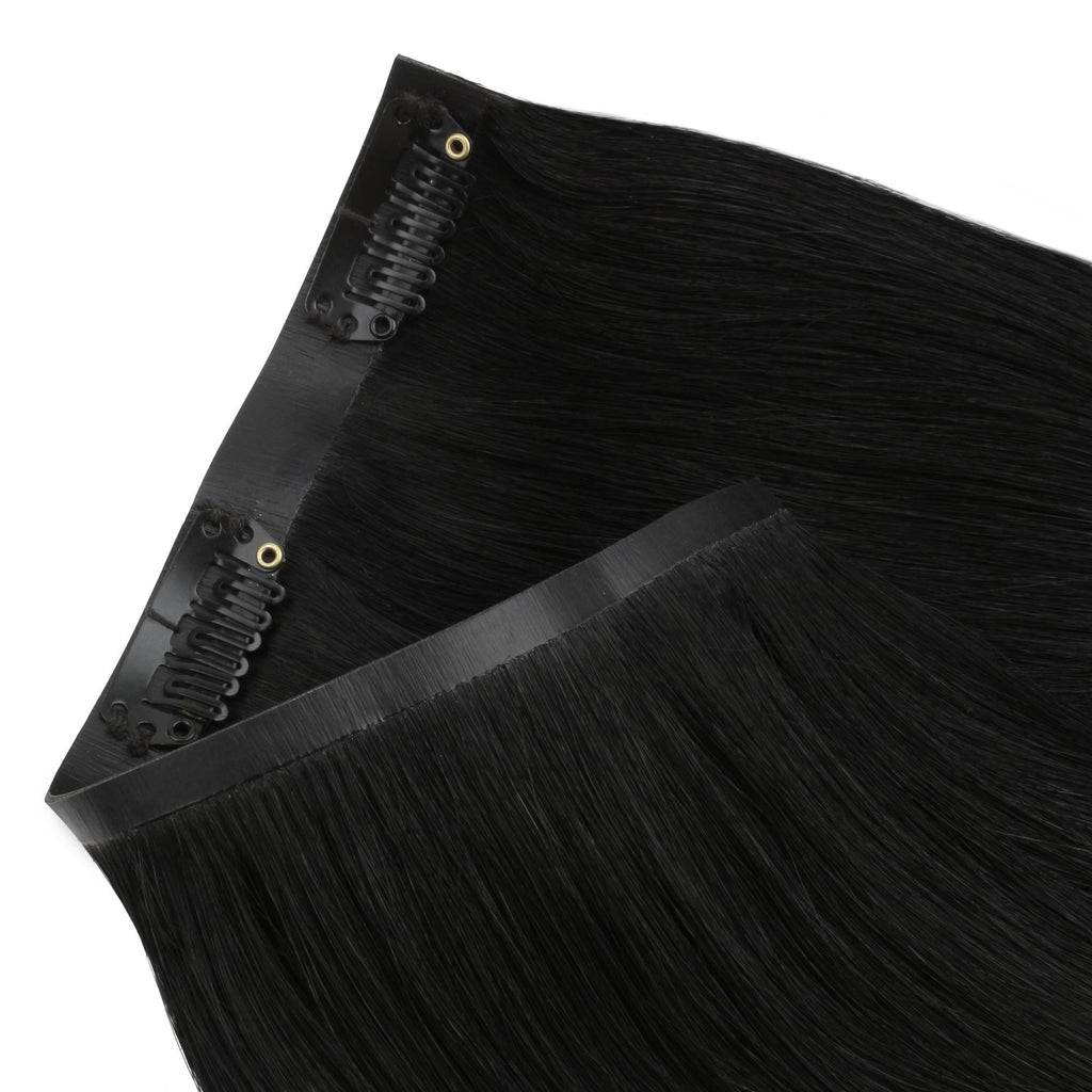 16" Jet Black Seamless Clip - ins (140g) - Private Label