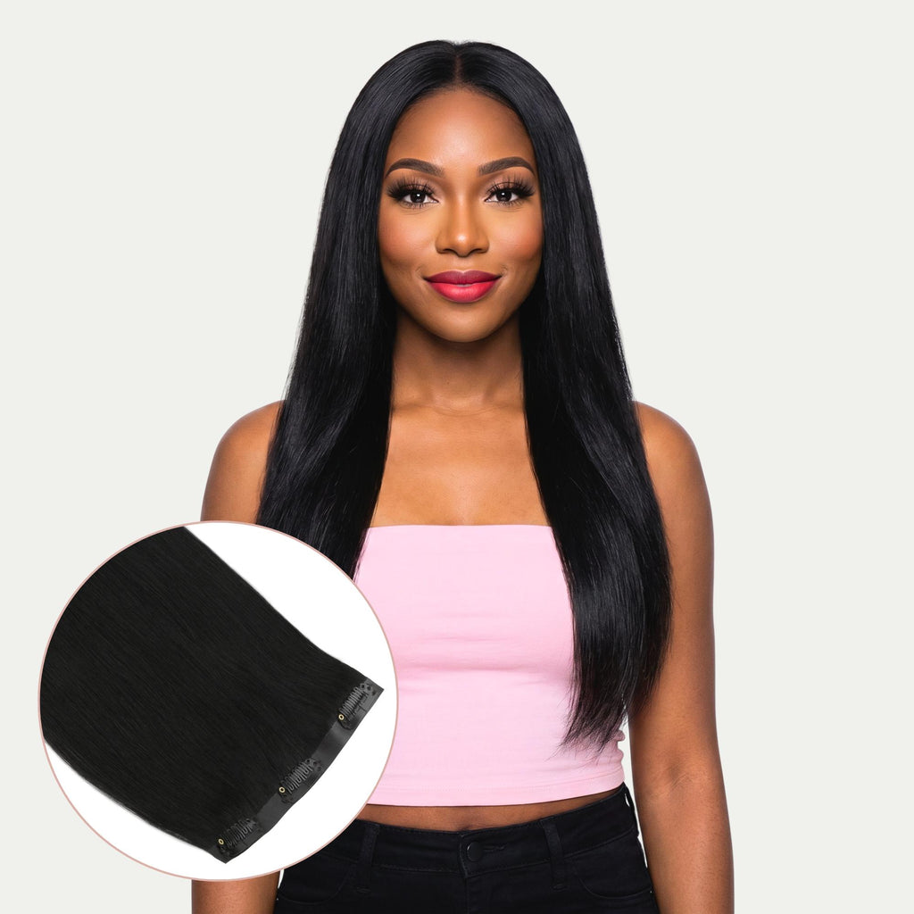 16" Jet Black Seamless Clip - ins (140g) - Private Label