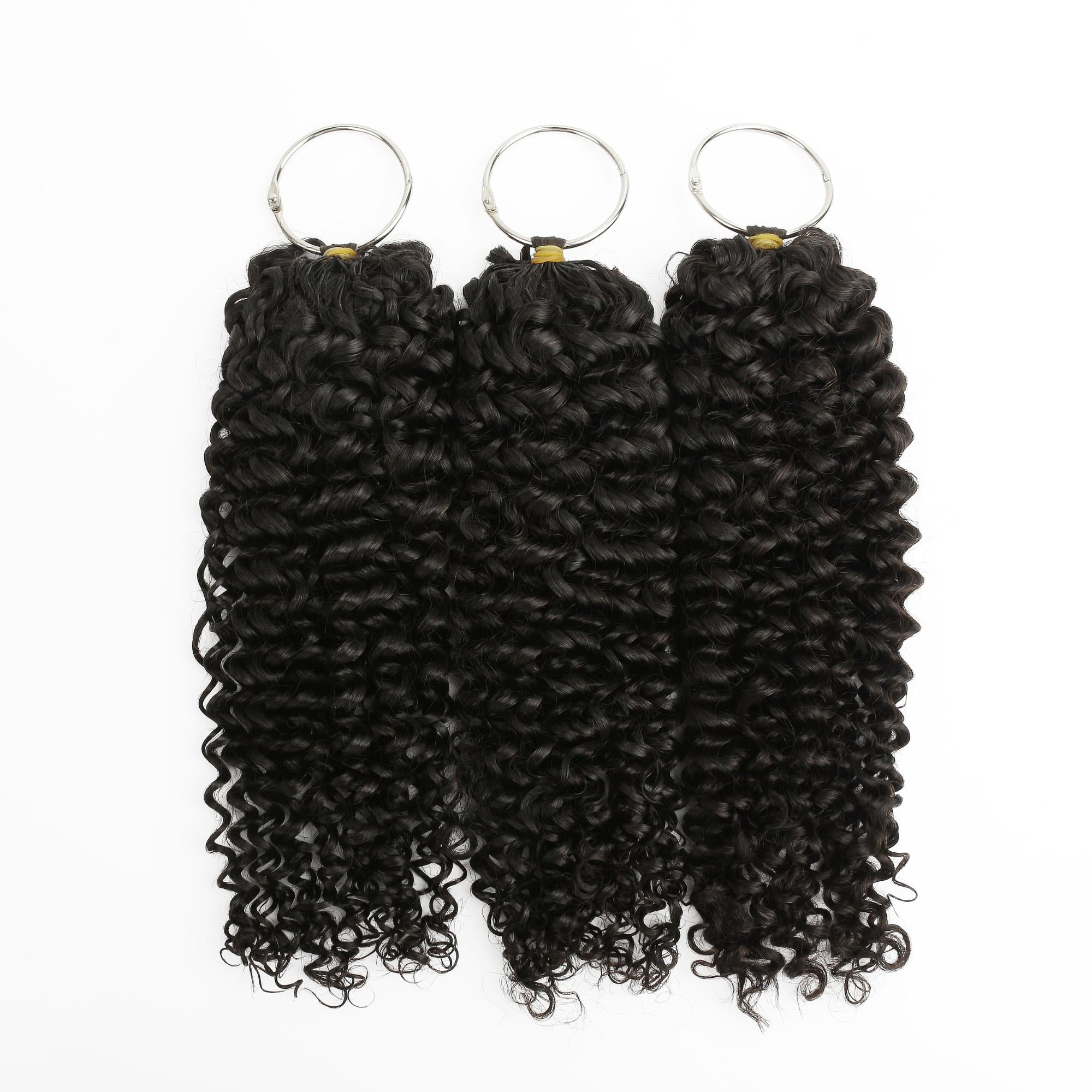 16" Kinky Curly Feather Crochet Human Hair - Private Label