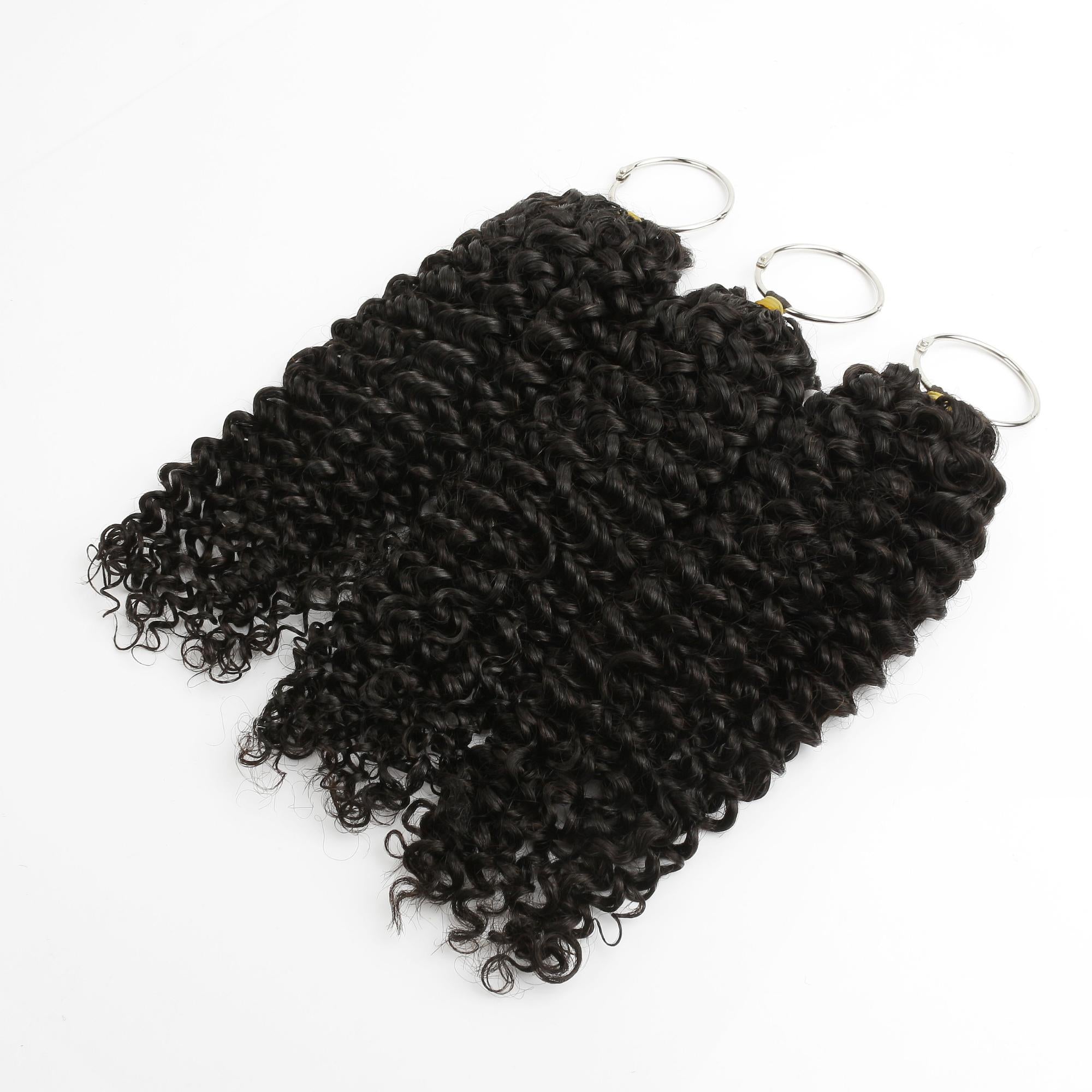 16" Kinky Curly Feather Crochet Human Hair - Private Label