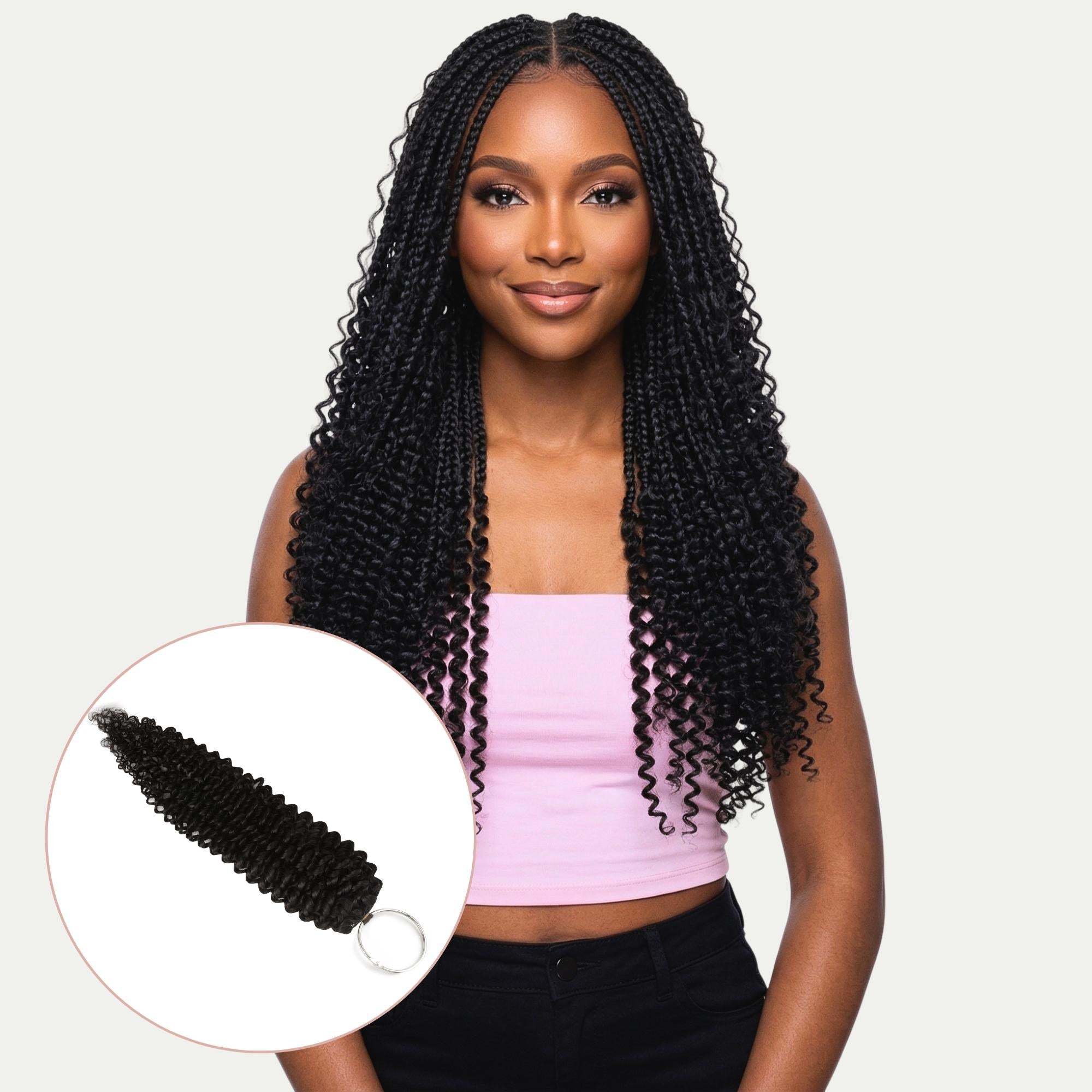 16" Kinky Curly Feather Crochet Human Hair - Private Label