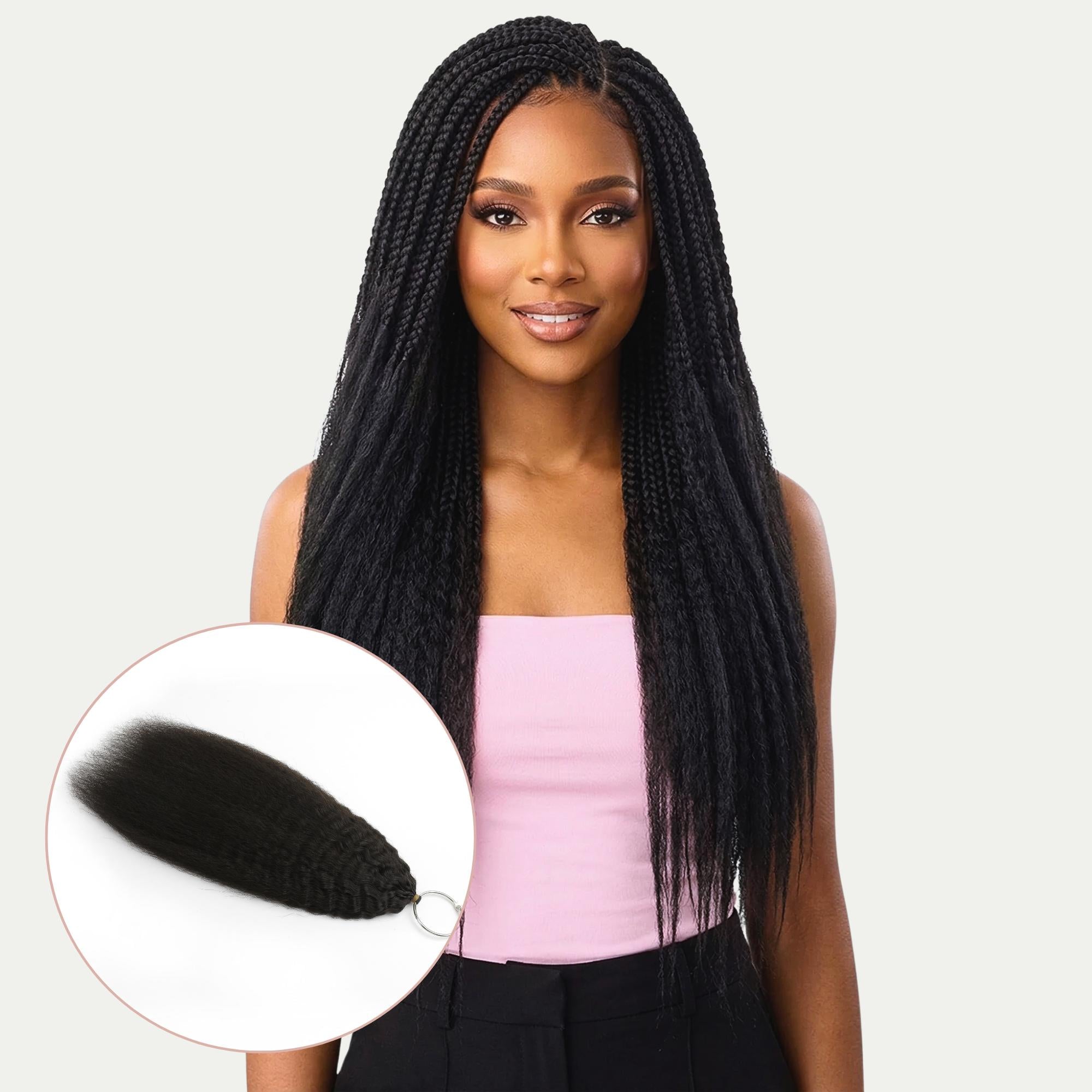 16" Kinky Straight Feather Crochet Human Hair - Private Label