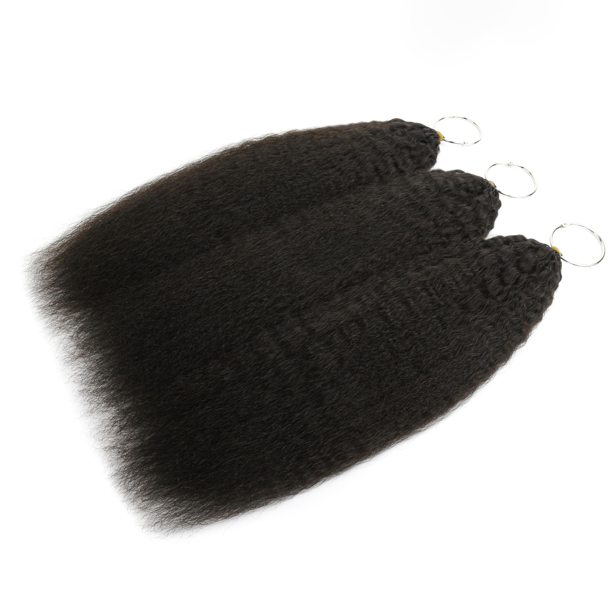 16" Kinky Straight Feather Crochet Human Hair - Private Label