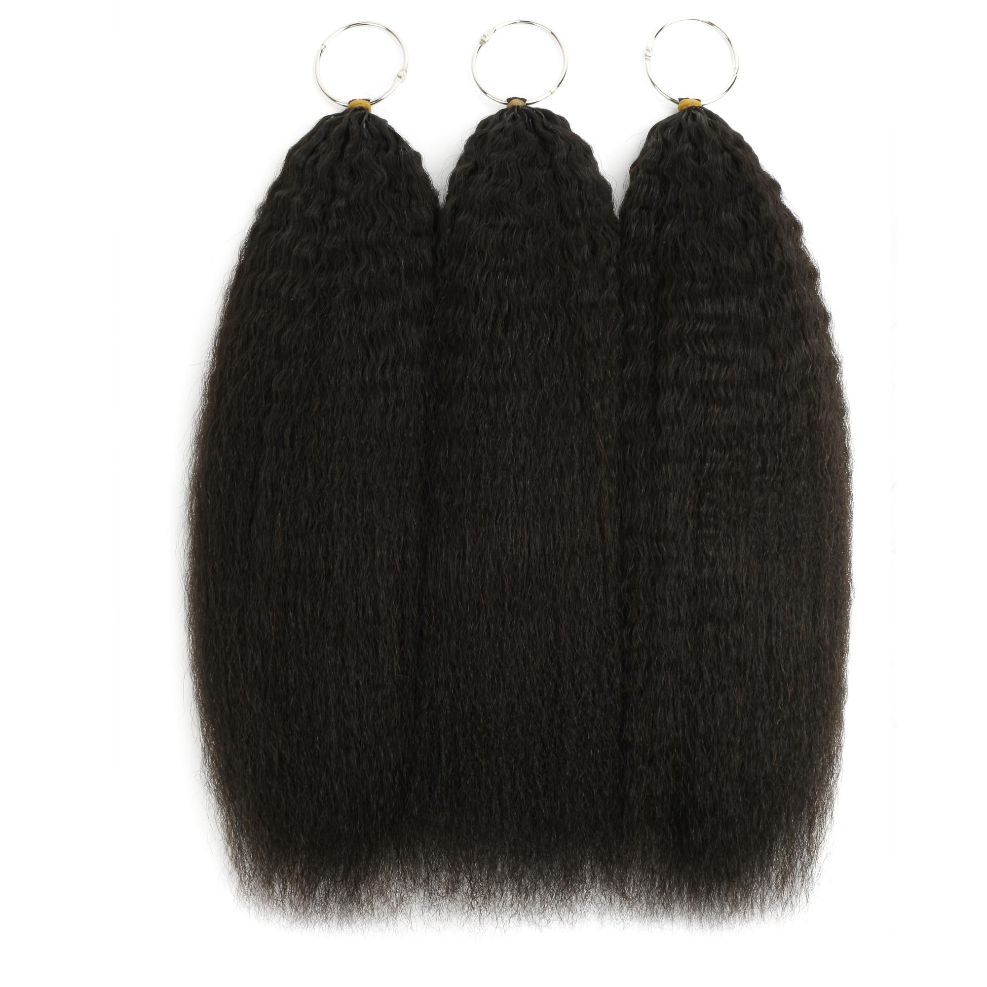 16" Kinky Straight Feather Crochet Human Hair - Private Label